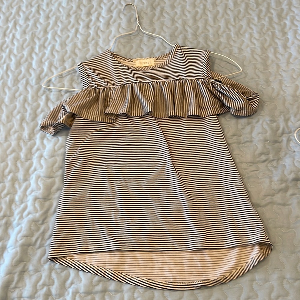 Btween black and white striped tank top size 12